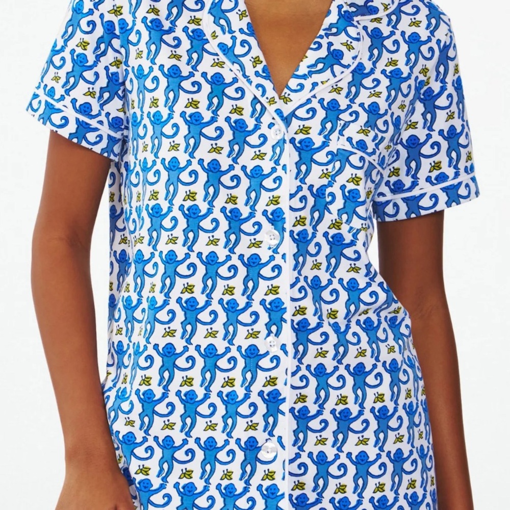 Roller Rabbit Blue Monkey Short Sleeve Set